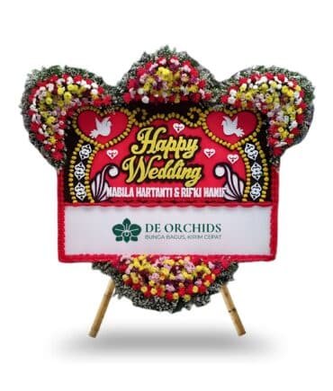 bunga papan happy wedding jakarta