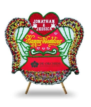 bunga papan wedding