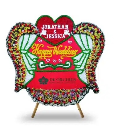 bunga papan wedding