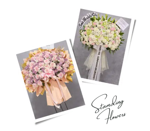 standing flowers banner