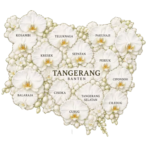 Karangan bunga Tangerang untuk ucapan selamat, pernikahan, dan duka cita