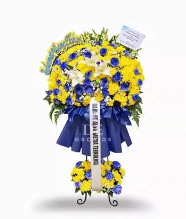 Majestic Blue Gold Standing Flower